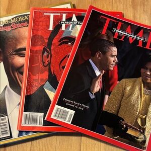 Three Commemorative Issues Obama Magazines. Time and Rolling Stone.